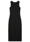 Malwee - Vestido Preto Justo Mídi em Ribana - variação: Preto