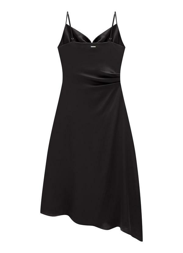 Enfim - Vestido Midi Acetinado Preto 2