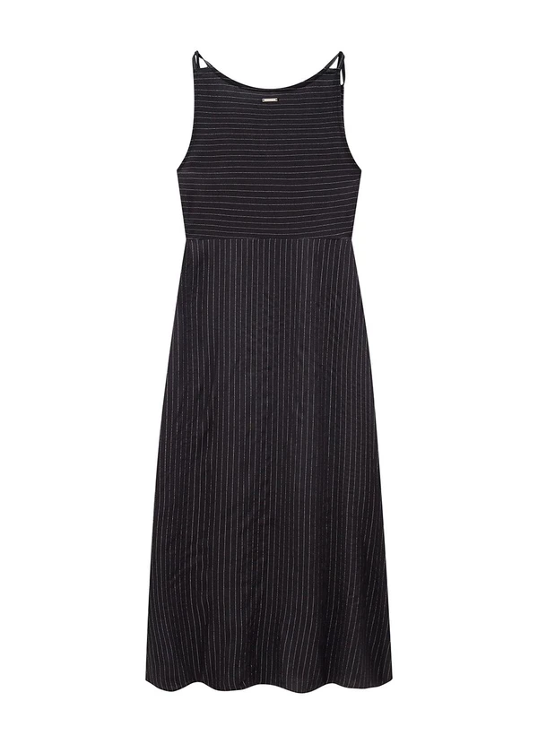 Enfim - Vestido Preto Mídi Assimétrico com Lurex 3