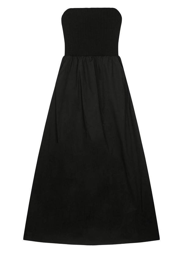 Malwee - Vestido Preto Mídi Canelado