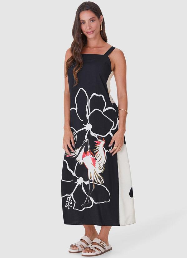 Malwee - Vestido Preto Midi Evasê Dupla Face 2