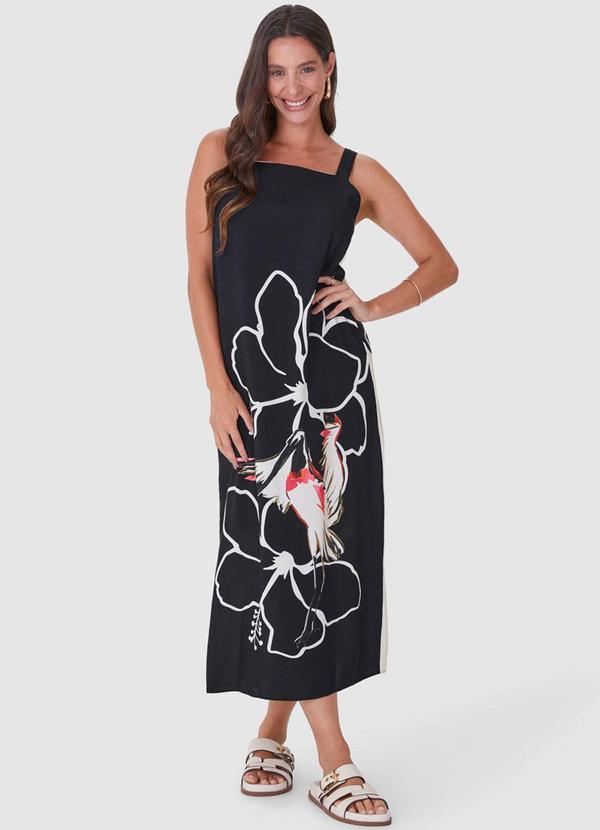 Malwee - Vestido Preto Midi Evasê Dupla Face 6