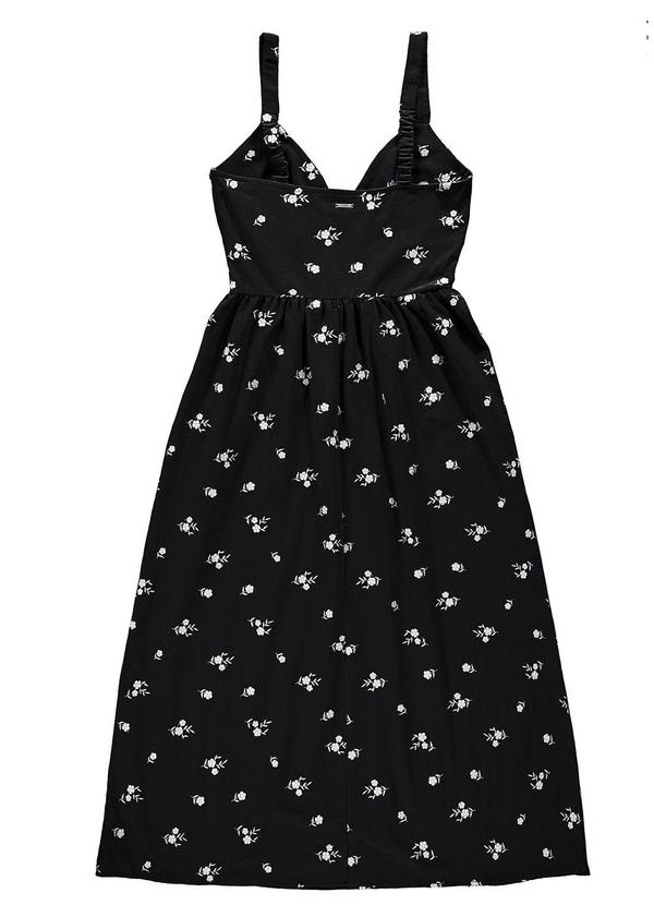 Enfim - Vestido Preto Mídi Floral 3