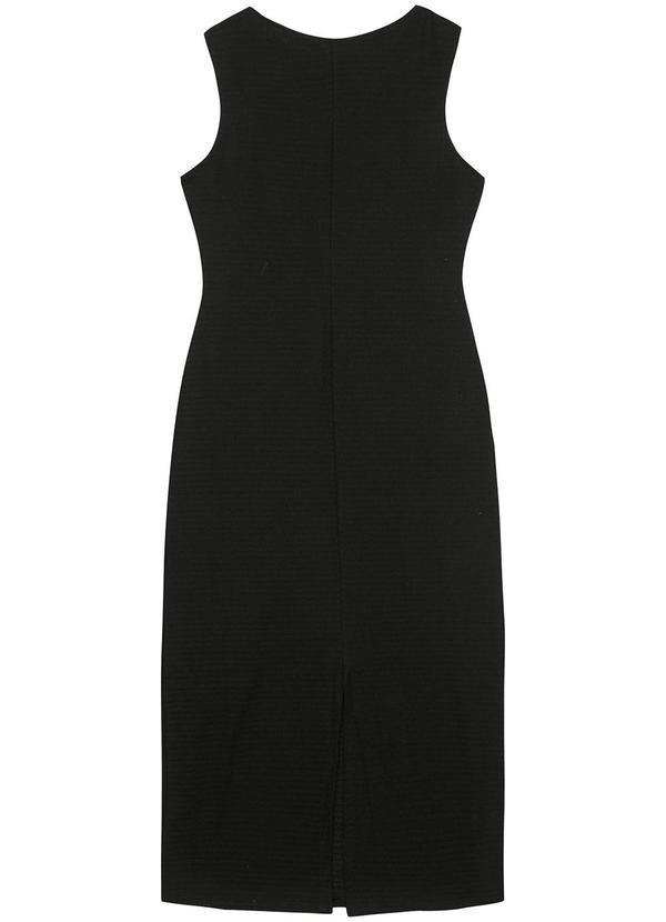 Malwee - Vestido Preto Mídi Texturizado 2