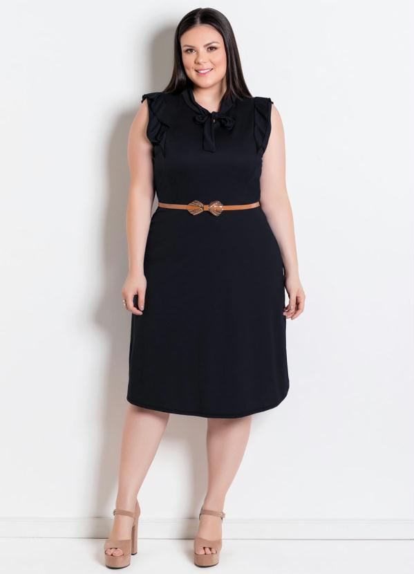 Rosalie - Vestido Preto  com Gola Laço 10