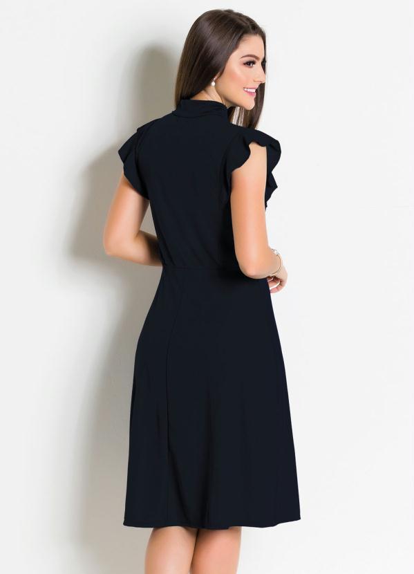 Rosalie - Vestido Preto  com Gola Laço 2