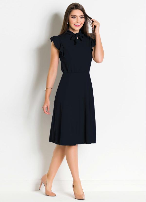 Rosalie - Vestido Preto  com Gola Laço 3