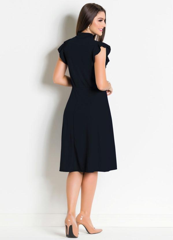 Rosalie - Vestido Preto  com Gola Laço 4