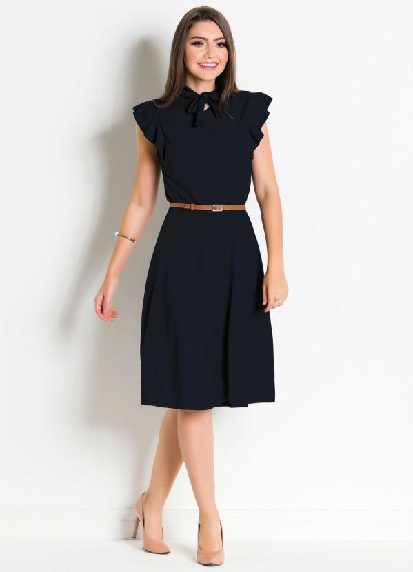 Rosalie - Vestido Preto  com Gola Laço 5