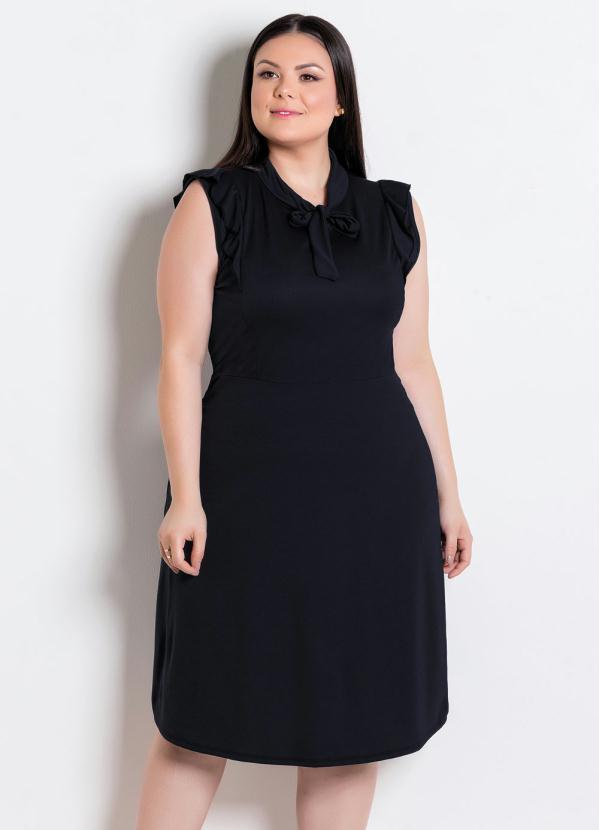 Rosalie - Vestido Preto  com Gola Laço 6