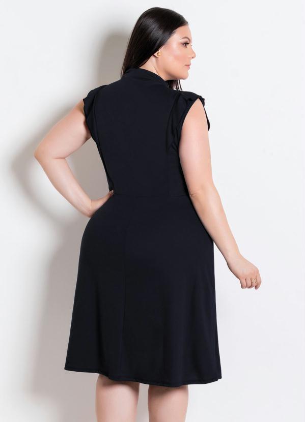 Rosalie - Vestido Preto  com Gola Laço 7