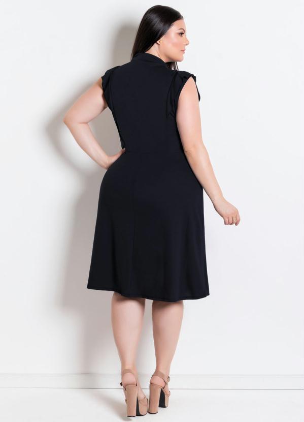 Rosalie - Vestido Preto  com Gola Laço 9