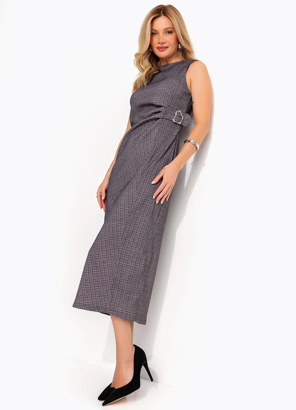 Quintess - Vestido Príncipe de Gales em Bengaline 8