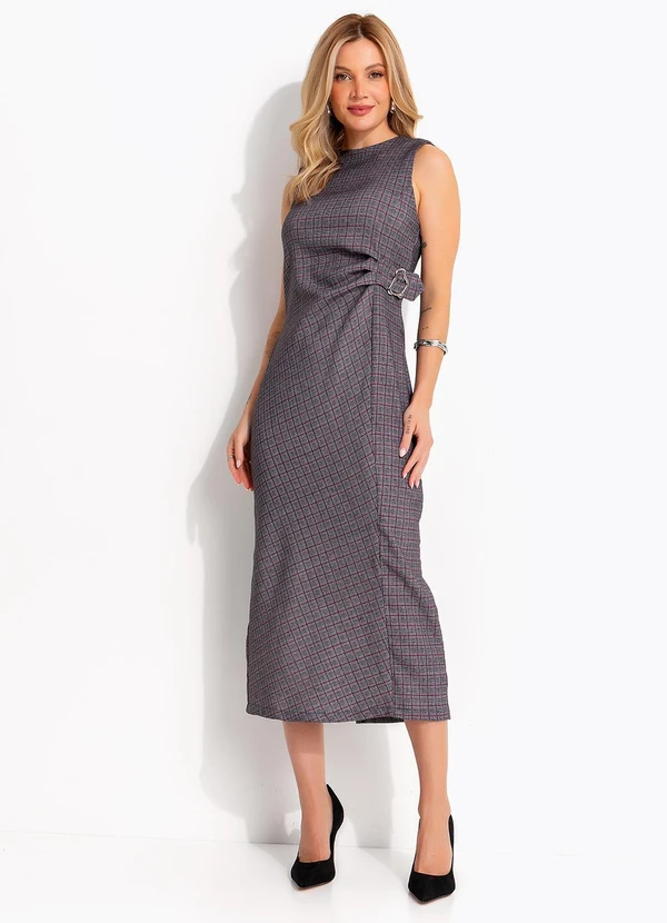 Quintess - Vestido Príncipe de Gales em Bengaline 7