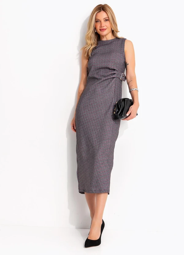 Quintess - Vestido Príncipe de Gales em Bengaline 10