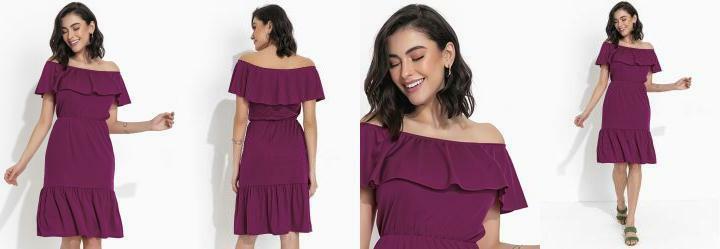 Vestido Prpura com Babados