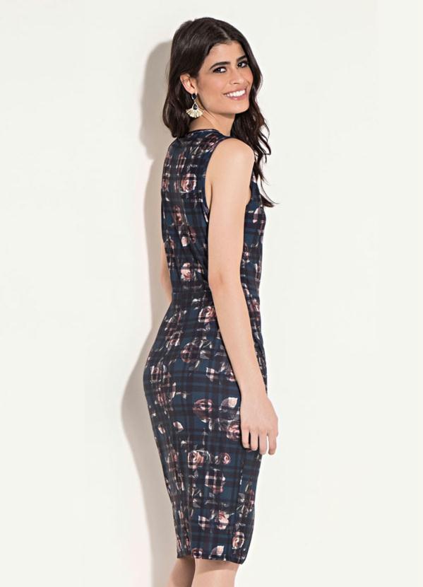 Quintess - Vestido Quintess Assimétrico Floral e Xadrez 2