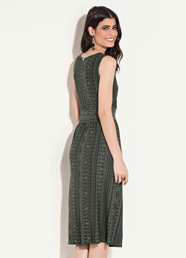 Quintess - Vestido Quintess Midi Étnico Verde 2