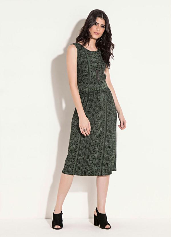 Quintess - Vestido Quintess Midi Étnico Verde 3