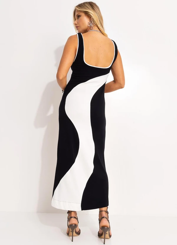 Farm - Vestido Recortes Pb Crepe Preto 2