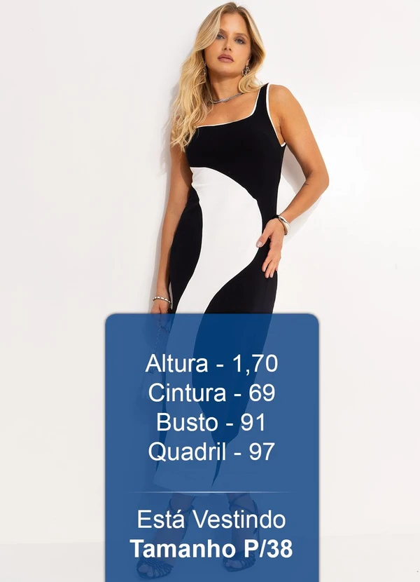 Farm - Vestido Recortes Pb Crepe Preto 5