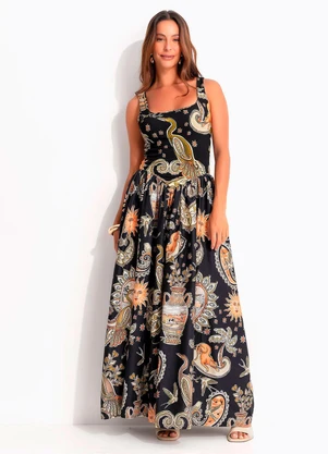 Farm - Vestido Reino Mistico Preto - FARM