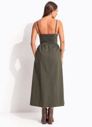 Farm - Vestido Renda Midi Verde - FARM
