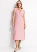 Vestido Rosa Claro em Viscose com Polister