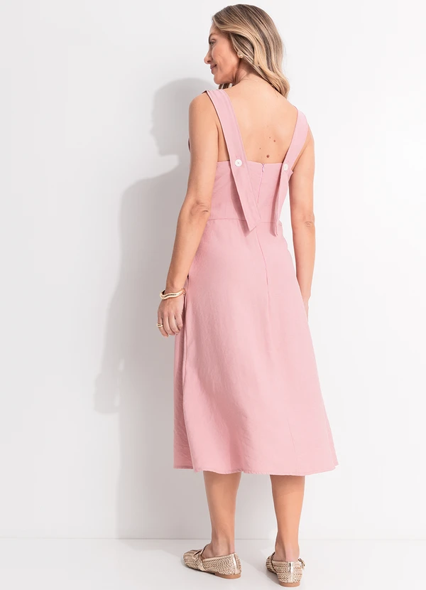 Quintess - Vestido Rosa Claro em Viscose com Poliéster 7