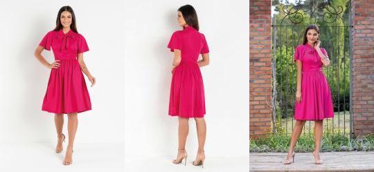 Vestido Rosa com Amarra��o