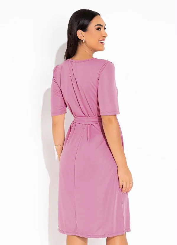 Rosalie - Vestido Rosa com Faixa Coração 2