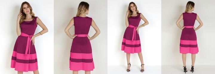 Vestido Rosa com Faixa