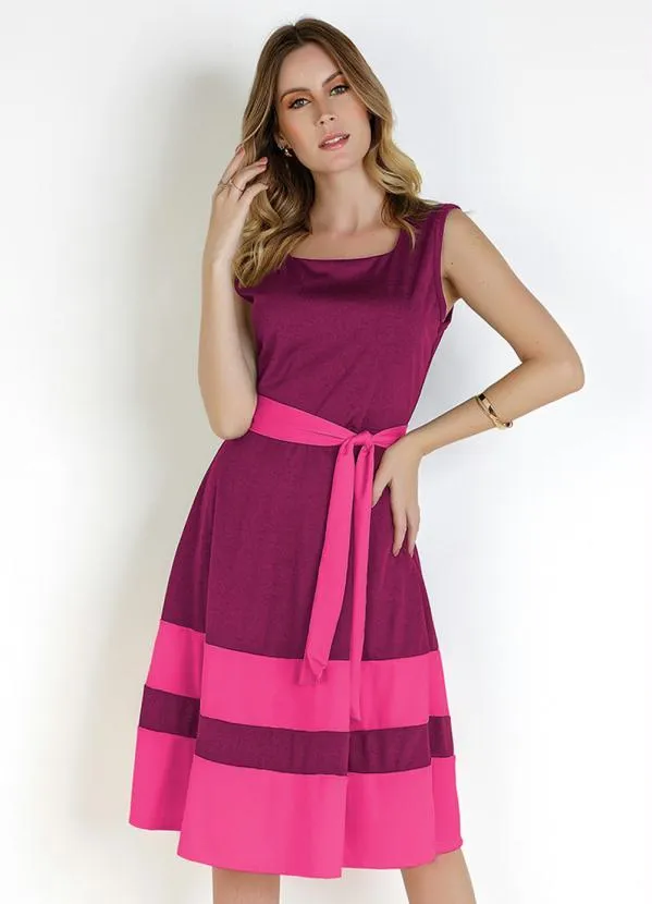 Rosalie Vestido Rosa com Faixa