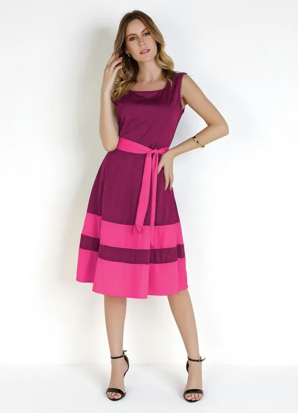 Rosalie - Vestido Rosa com Faixa 3