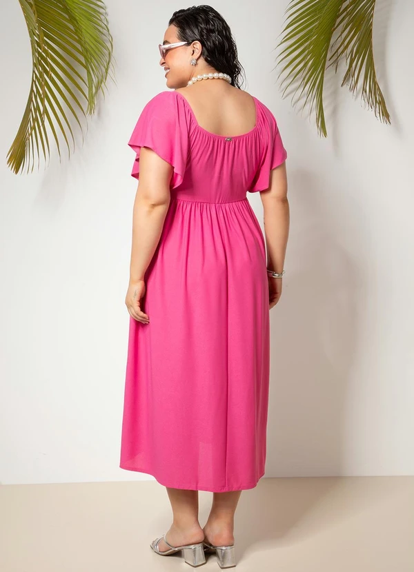 Quintess - Vestido Rosa em Malha Crepe 7