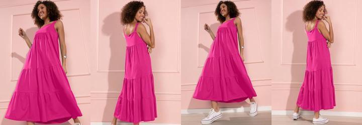 Vestido Rosa em Malha de Algod�o