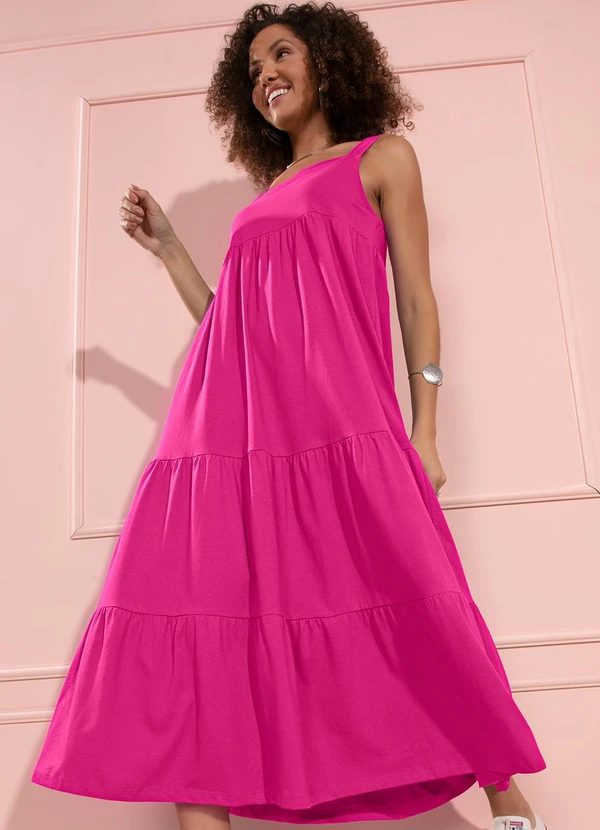 Quintess - Vestido Rosa em Malha de Algodão 3