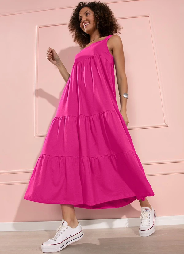 Quintess - Vestido Rosa em Malha de Algodão