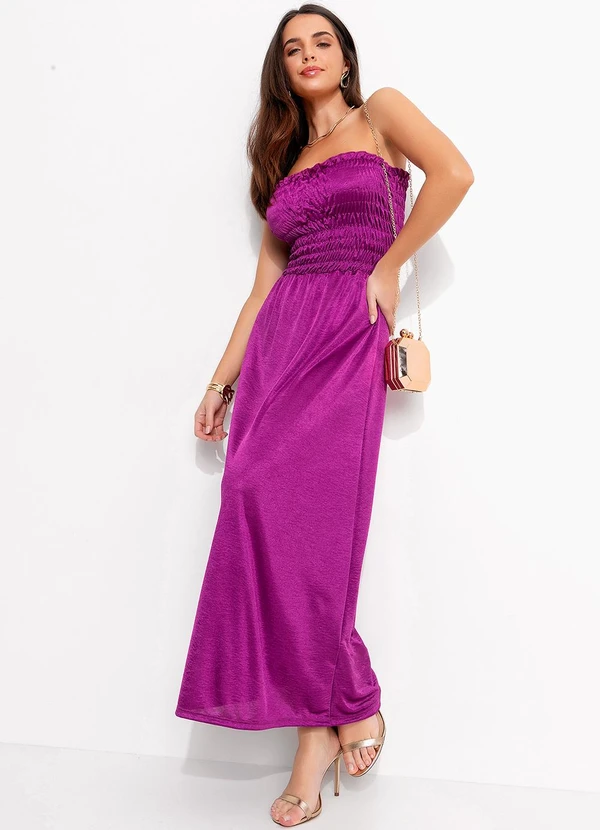 Quintess - Vestido Rosa em Malha Illusione