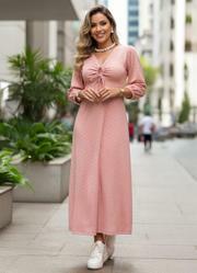 Vestido Rosa em Malha Laise