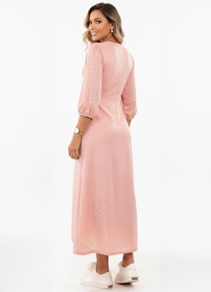 Quintess - Vestido Rosa em Malha Laise - QUINTESS