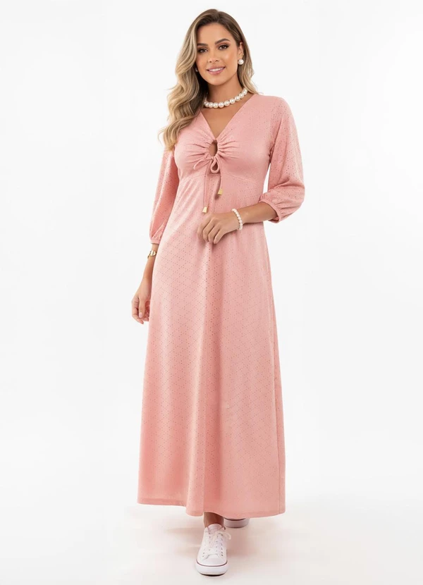 Quintess - Vestido Rosa em Malha Laise 6