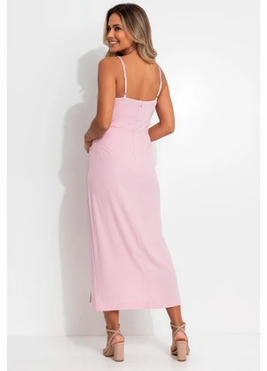Quintess - Vestido Rosa em Viscose Plana - QUINTESS