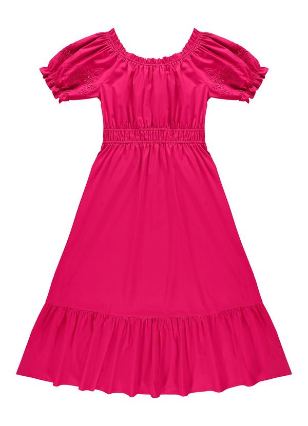 Enfim - Vestido Rosa Escuro Evasê Mídi