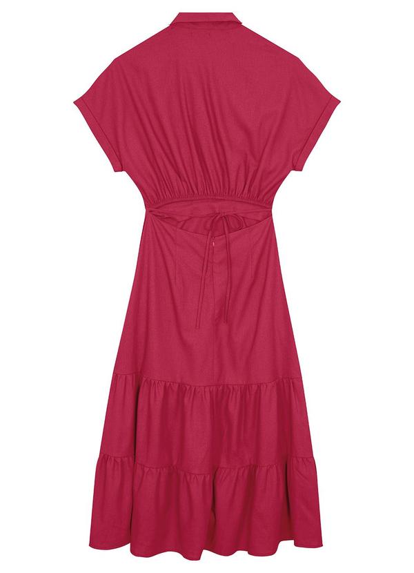 Malwee - Vestido Rosa Escuro Midi Marias em Viscolinho 3