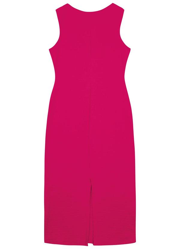 Malwee - Vestido Rosa Escuro Mídi Texturizado 2