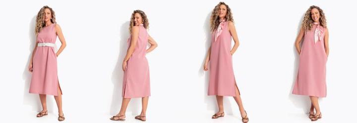 Vestido Rosa Queimado em Linho