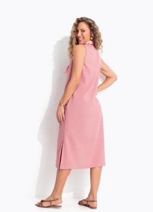 Quintess - Vestido Rosa Queimado em Linho - QUINTESS