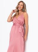Vestido Rosa Queimado em Tecido Acetinado