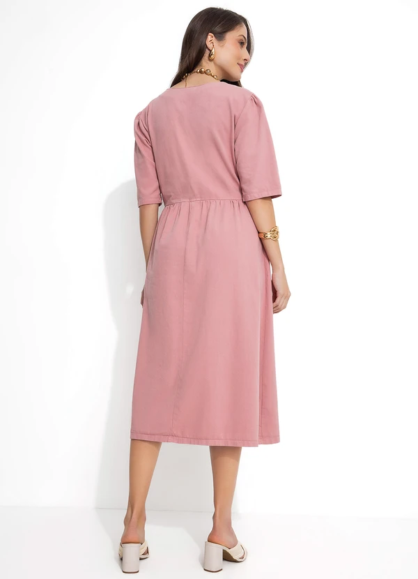 Rosalie - Vestido Rosê com Bolsos 2